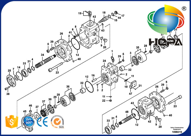VOE14577804 14577804 Hydraulic Main Pump Seal Kit for Volvo EC300D