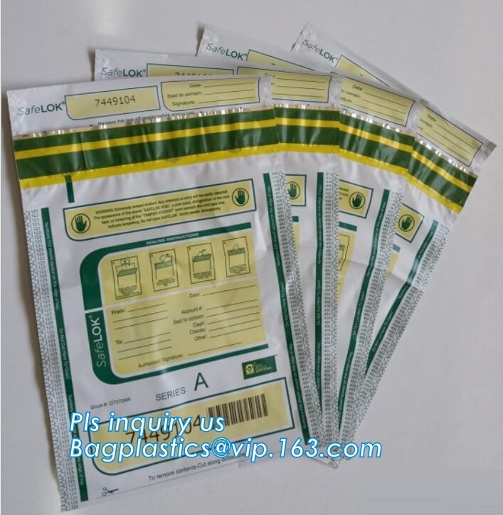 Document safe tamper proof bank deposit bag, Steb Plastic Money Pe Bank Deposit Coin Security Pouch Bags With Seal For C