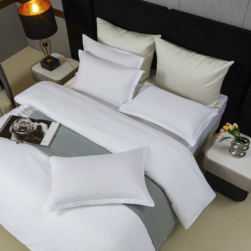 Hotel'S Bedding Collection With Luxurious White Cotton Satin Pillowcase