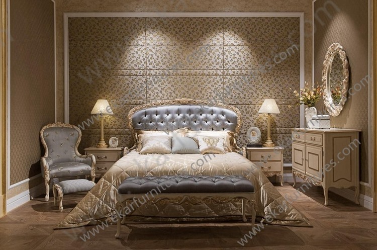 Hand Carved Furniture Bedroom classic luxury antique furniture High-Class Bedroom FB-126