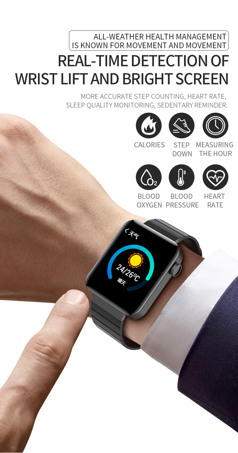 GZ-14 smart watch 1.54 Inch IP67 Waterproof Sport Pedometer Watch Health Android IOS