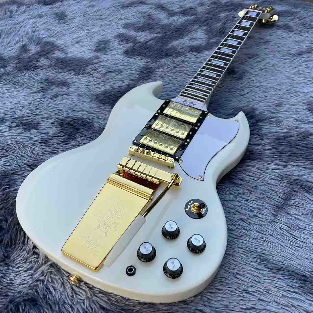 Custom 63 white Les Paul Custom SG body style Electric Guitar