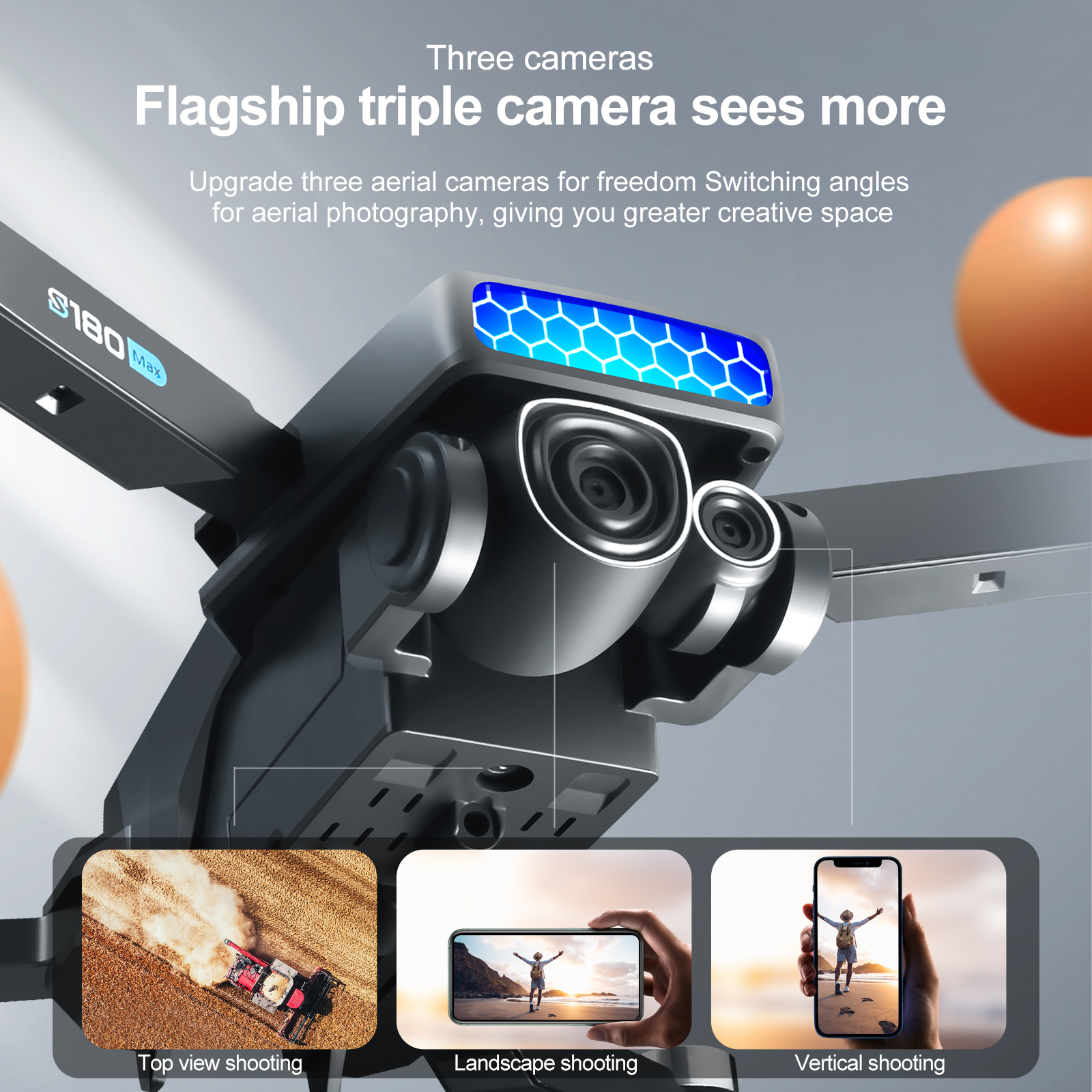 S180 Rc Brushless Drone HD Electrical Adjustment Aerial Photography Wifi Optical Flow Plastic 4 Axis Obstacle Avoidance