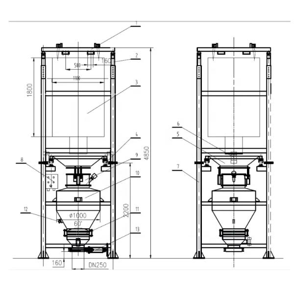 accuracy Bulk Bag Unloading Machine Voltage 220V/380V for Precise Material Unloading