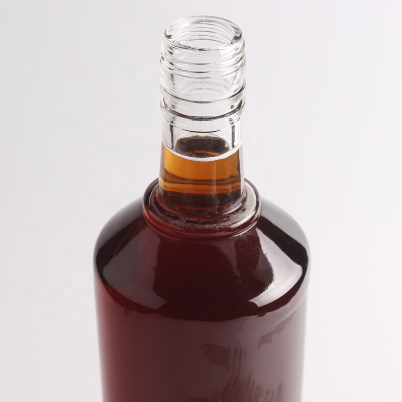 2022 Thick Bottom Embossed Glass Bottle Clear Flint for Gin Whisky Rum Tequila Brandy