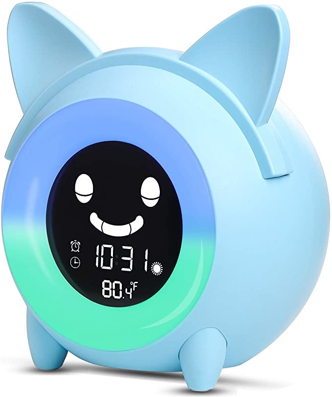 Green Frog Kids Alarm Clock 14.5*8.6*13CM wake up light ABS Material