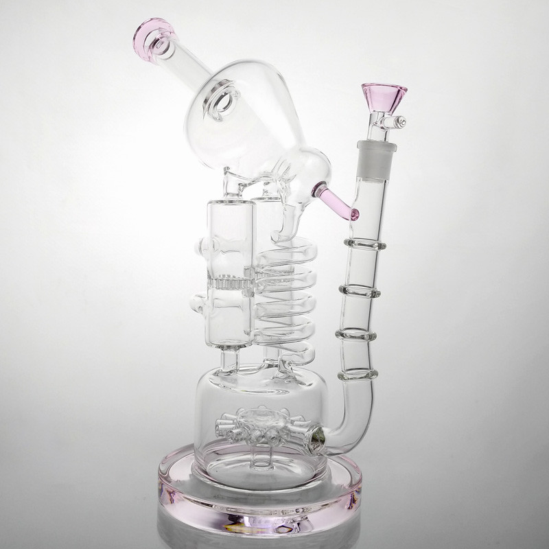 Huge Recycler Water Bong , 13" Bongs Birdcage Big Water Pipes 14mm Bowl