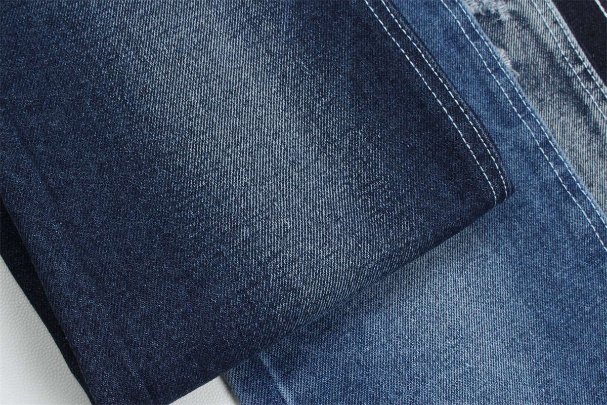 Recycled Fiber Denim Fabric In A Very Deep Blue 11.5 Oz High Elasticity