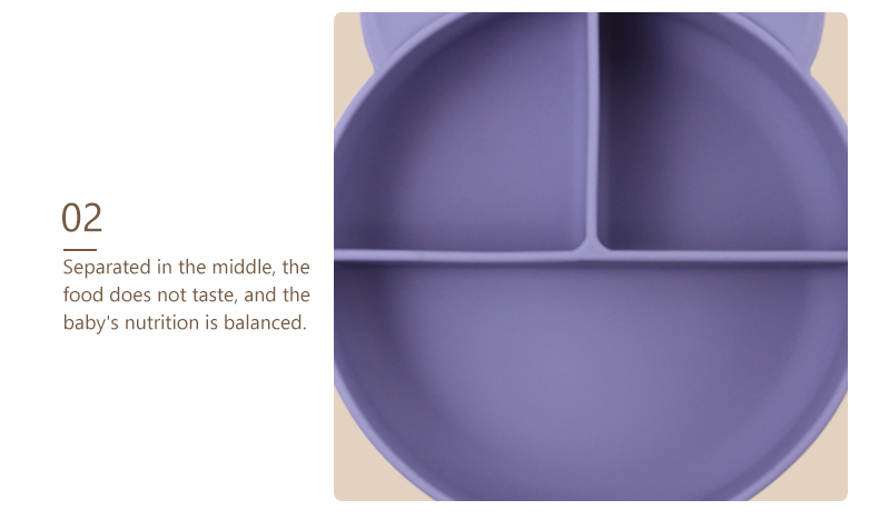 Cat Style Kids Silicone Bowl , Colorful Silicone Divided Suction Plate OEM