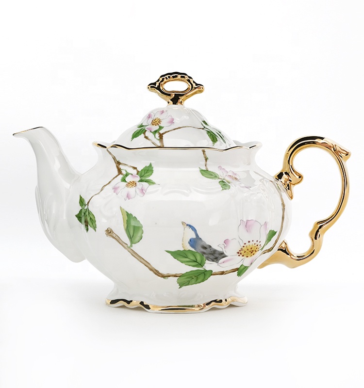 Ceramic Chinese Teapot Kettle Floral Design Teapot Large Capacity For Afternoon Tea