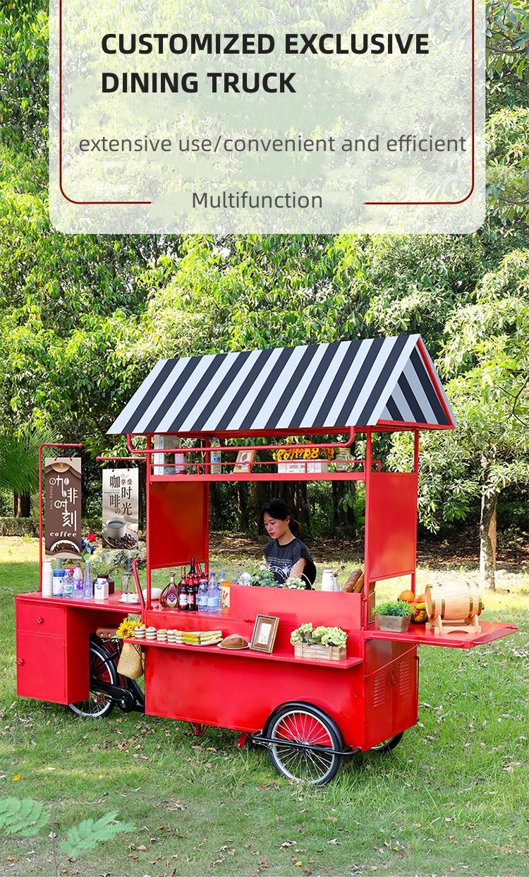 Multi-function Coffee Carts Food Trailer Mobile Food Cart Ice Cream Mini Food Truck