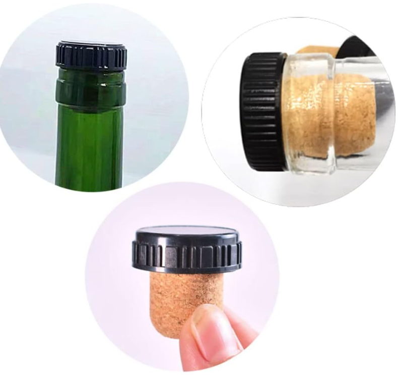 Wooden Head Bottle Stopper With Synthetic Cork For Glass Liquor Bottle With Custom Logo