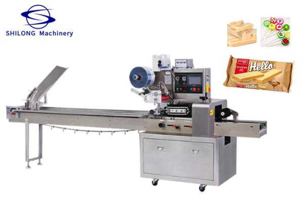 280mm Pillow Pouch Horizontal Packing Machine Conveyor Flow Wrapper 230 packs /