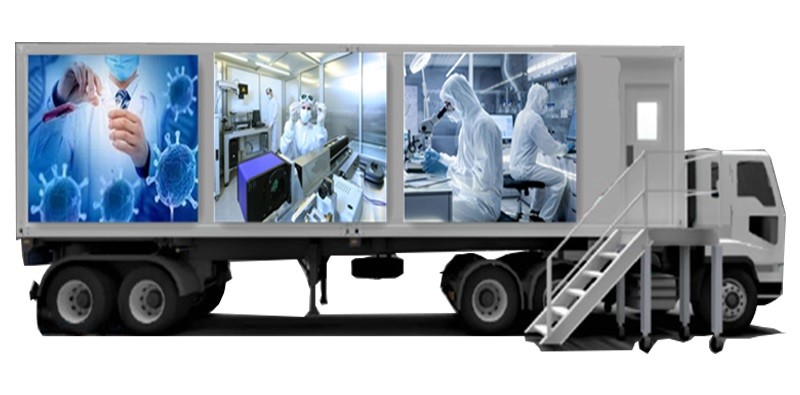 Vehicle Mounted PCR Clean Room / Single Cabin Mobile Clean Room Trailer