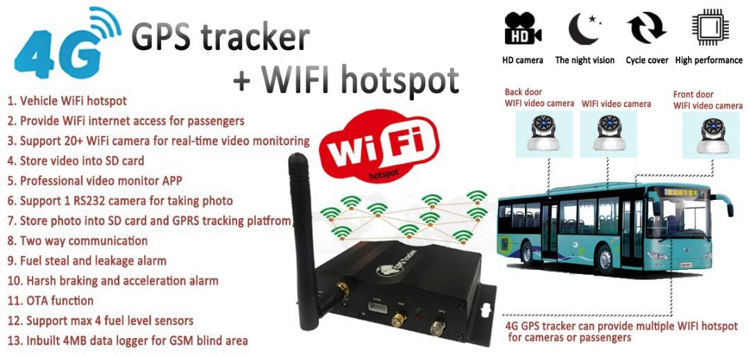 2021 WiFi Hotspot Vehicle 4G GPS Tracker with Real-time Video Monitoring