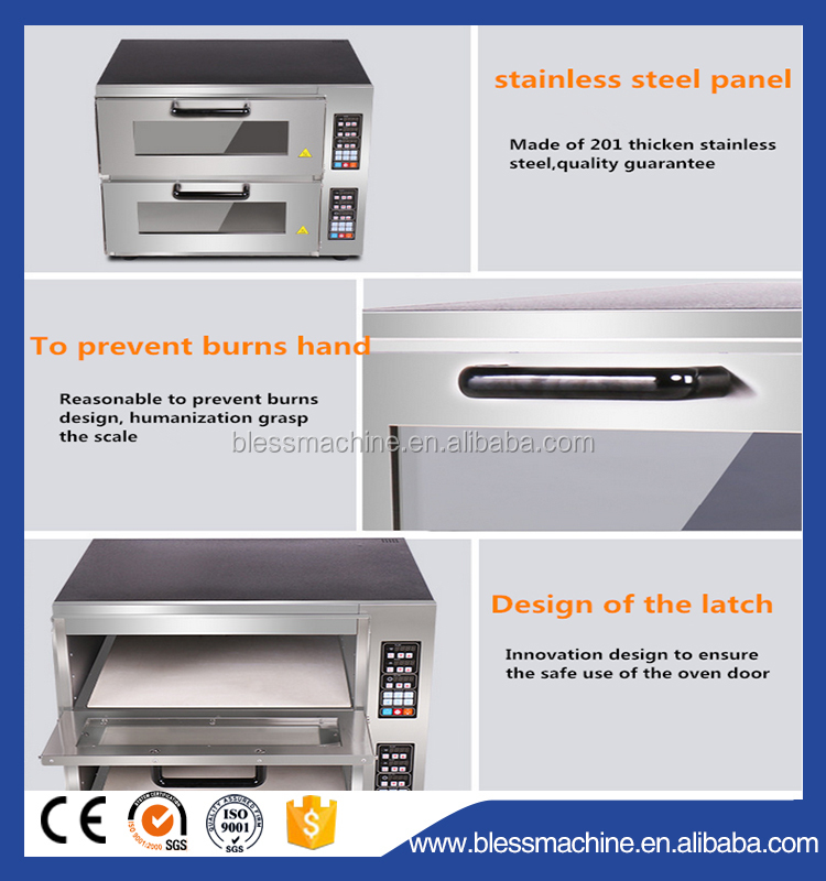 2 Trays Stainless Steel Gas/Electric Deck Oven for Domestic Village Active Demand