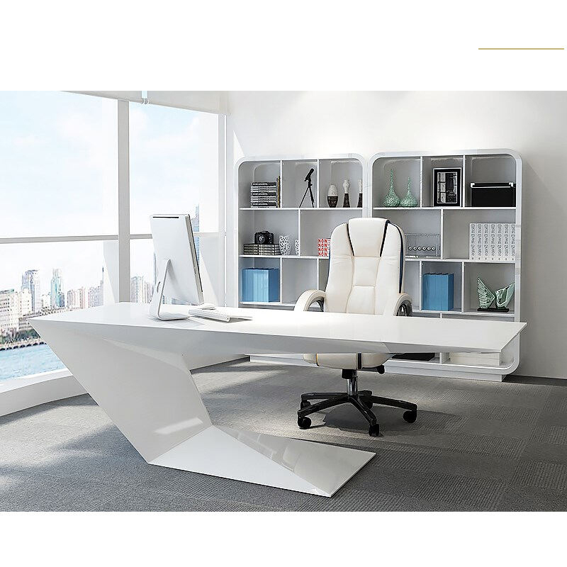 Home Office Funiture Morden Work Office Desk with Custom White Paint Consulting Table