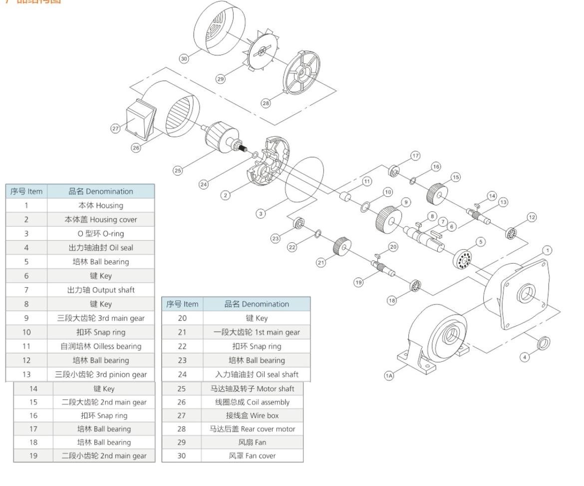 2200w 3hp Motor With Gearbox 50mm Shaft iron casting Housing