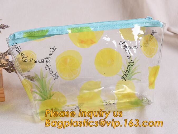 Plastic Bag OEM Custom PVC Loop Handle Image Printed Plastic Shopping Bag,Promotional Clear Waterproof Plastic Cosmetic