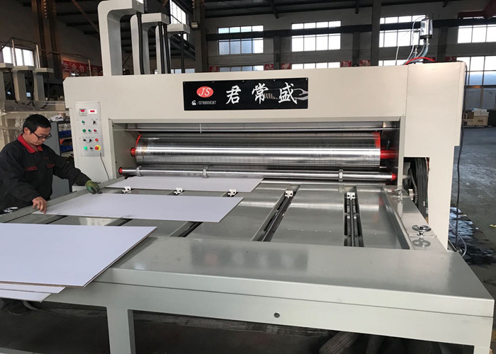 Semi Auto Feeder Type Corrugated Box Printing Machine , 2 Colour Flexo Printing Machine