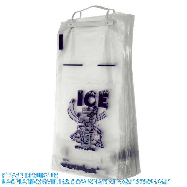 Quality 9 X 15.7 Inch 3 Lb Ice Cube Storage Bag Reusable Ice Package Bags Roll Ice Pouches With Twist Ties