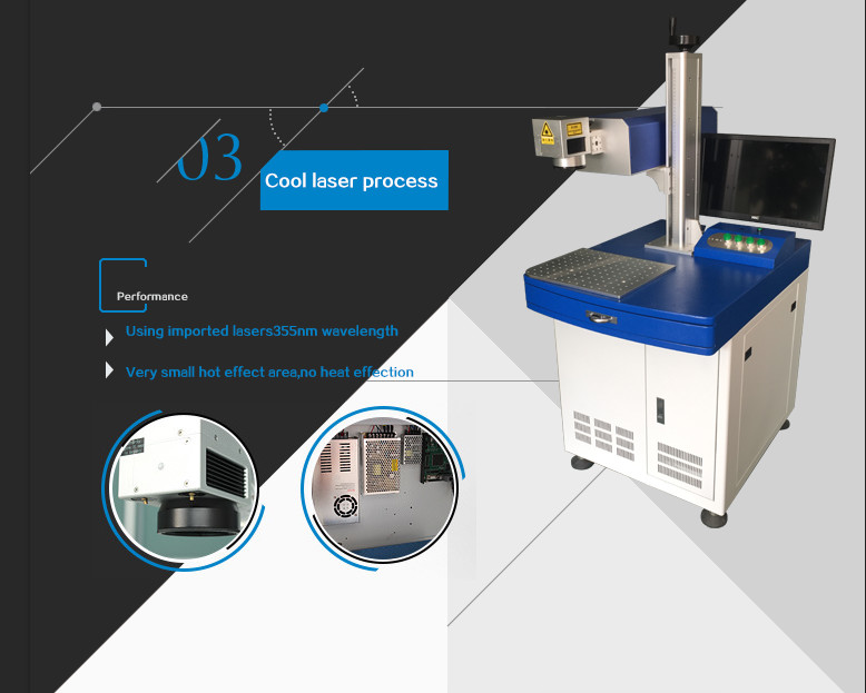 3D QR Code Laser Marking Machine , 20000 Hours Life UV Laser Engraving Machine