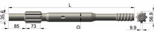 High Performance Furukawa HD709RP Shank Adapter for hydraulic and pleumatic rigs