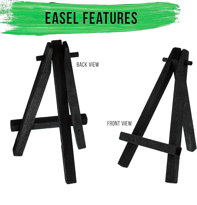 Small black wooden easel stand A Frame tripod stand Holder For Canvases Photos