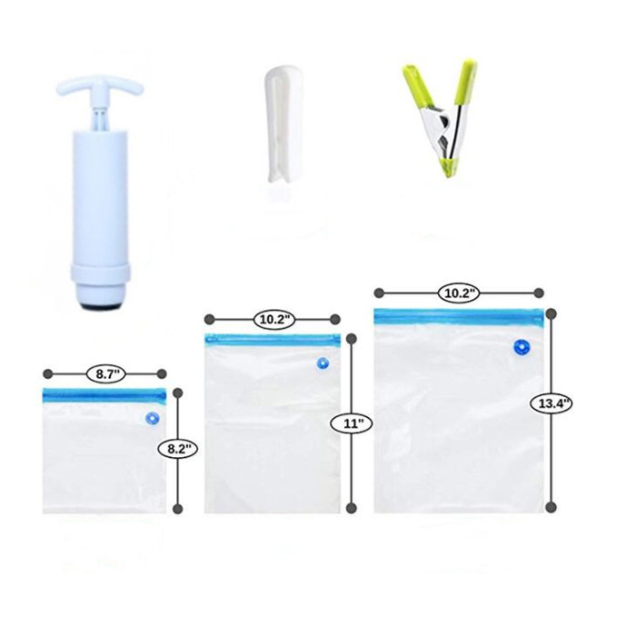 50-200microns Food Vacuum Sealer Bags , Clean 9 X 12 Resealable Plastic Bags