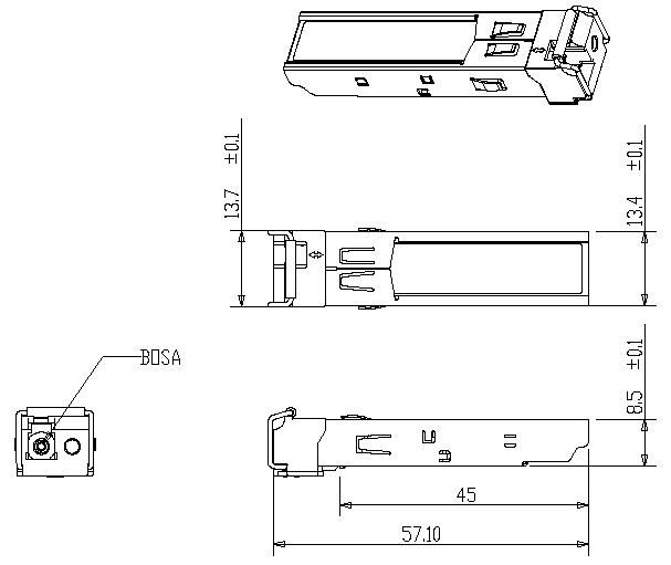 Pluggable Single Fiber Optical Module SC LC 24db 1270nm 1490nm 1550nm DDM Small Form Factor