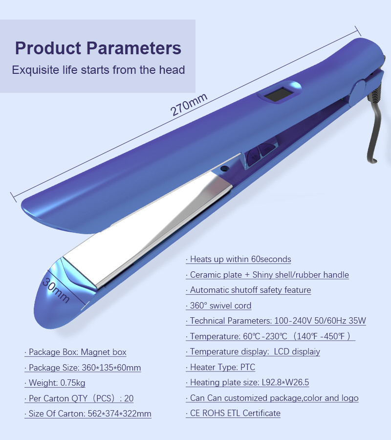 Titanium Flat Iron Straightener 1000w Professional Infrared Cordless