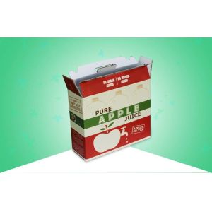 Custom Corrugated Paper Packaging Boxes Apple Juice Container With Strong Handle