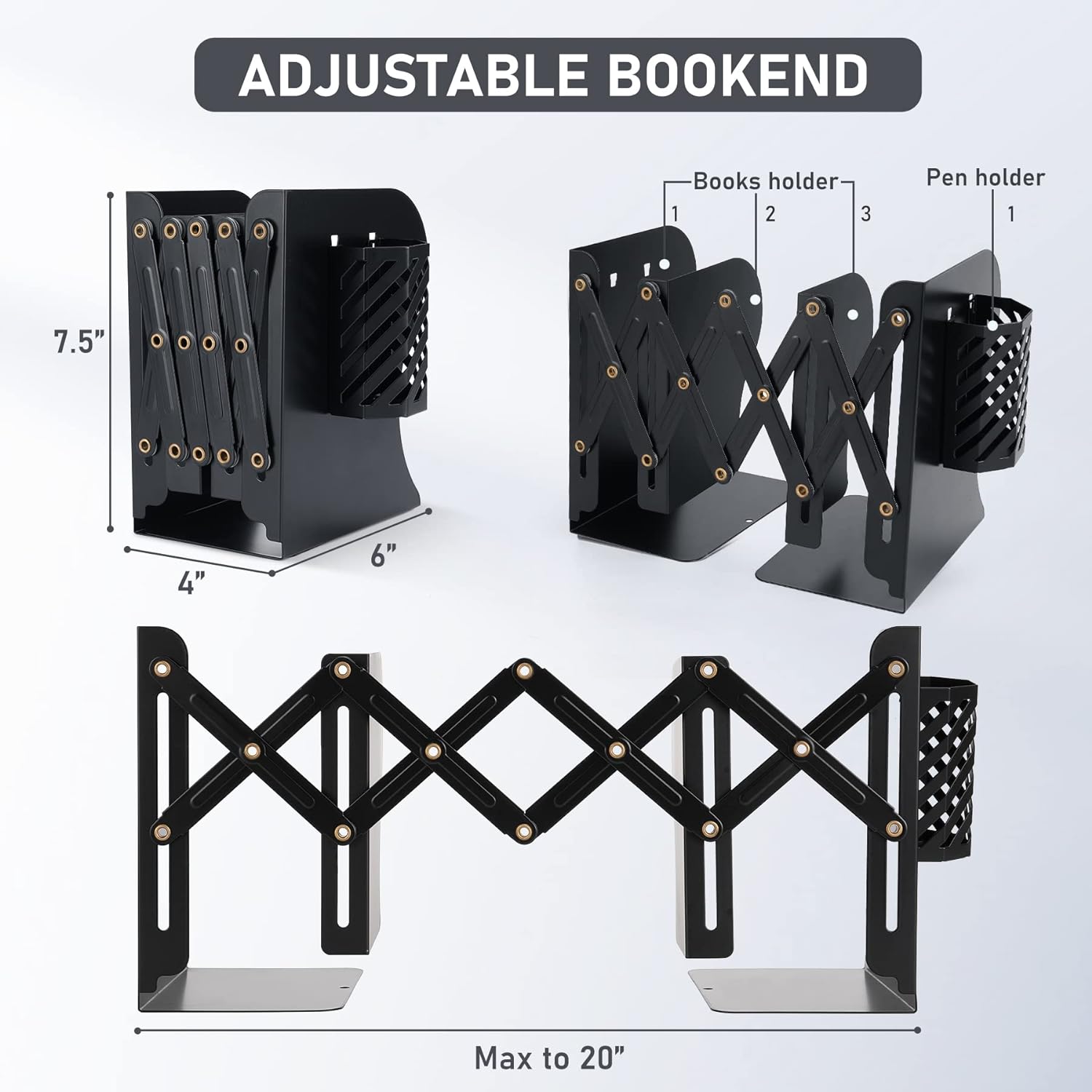 Metal Bookends for Shelves in the Bedroom Keep Your Books Upright and Organized