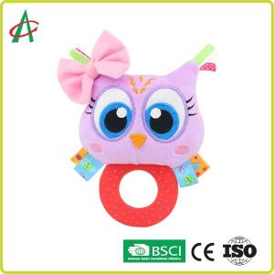China ASTM Handcrafted Nontoxic Baby Plush Rattle With Teether on sale