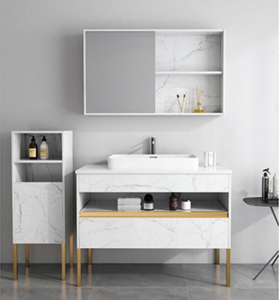 Wall Monted 800MM Contemporary Bathroom Cabinets Single Sink Bathroom Vanity