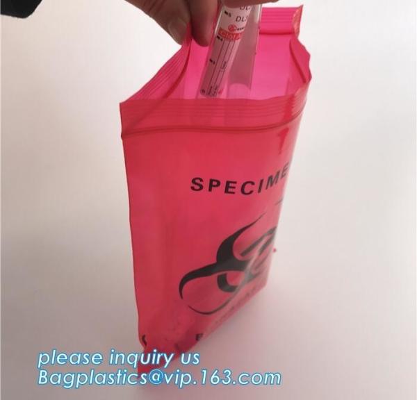 BioHazard Zip Lock Medical Specimen Bags, LDPE Biohazard Specimen Zip lockkk Bag