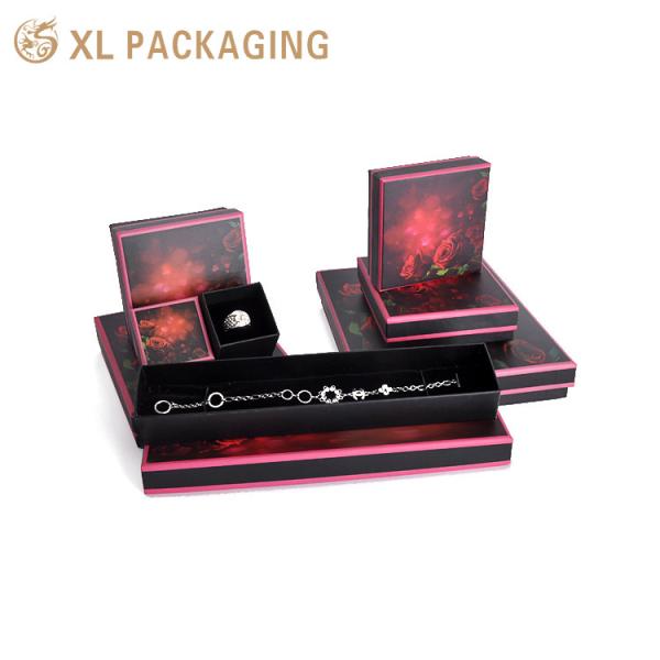 Customized Shape Paper Lid And Base Box Necklace Bracelet Jewelry Packaging Box