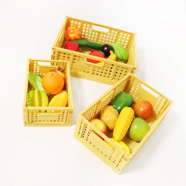Detachable Thickened Foldable Crate Box , Odorless Collapsible Plastic