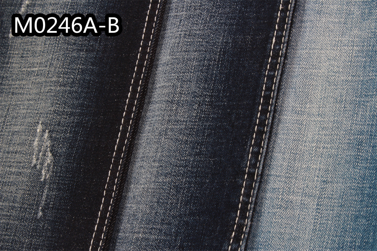150cm 9.1Oz Cotton Spandex Denim Fabric For Jeans Dress Shirting Clothing Crosshatch Slub Tie Dye