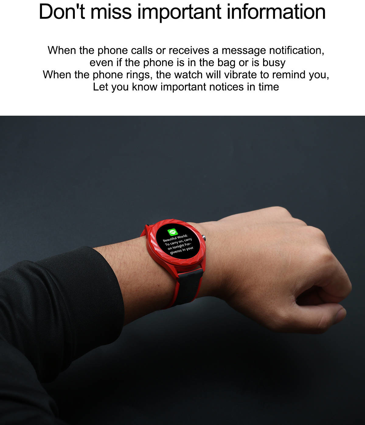 1.54 Inch Sleep Monotoring Smart Watch Music Control Weather Push For Women Sporting
