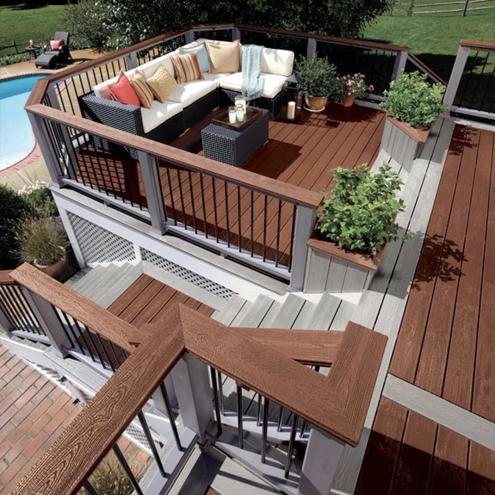 Easy-to-Install PVC Wood Plastic Composite WPC DIY Decking with CE/ISO Certificate