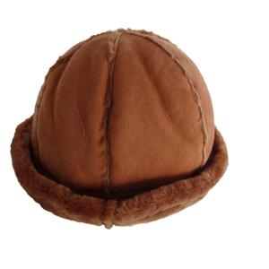  Winter Mouton Sheepskin Hats Caps with 6 Panel Chocolate Camel Color Manufactures