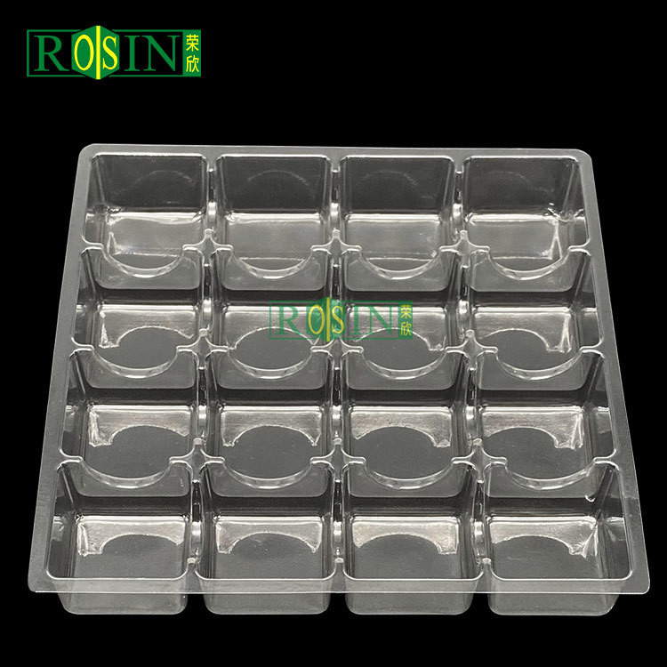 Transparent 16 Cavity Chocolate Tray Packing Plastic Thermoformed PET Customized