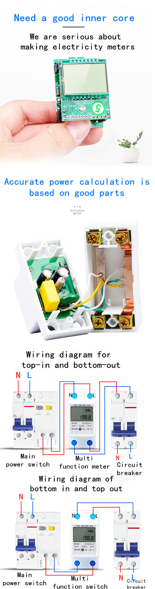 High Quality Single Phase Industrial Watt Hour Meter