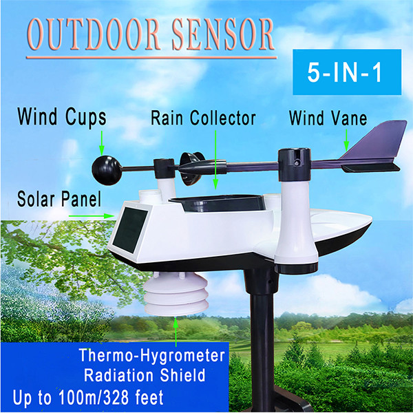 WS3030 Wireless Outdoor Weather Station Remotely Measure Wind Direction Wind Speed Rainfall Air Pressure