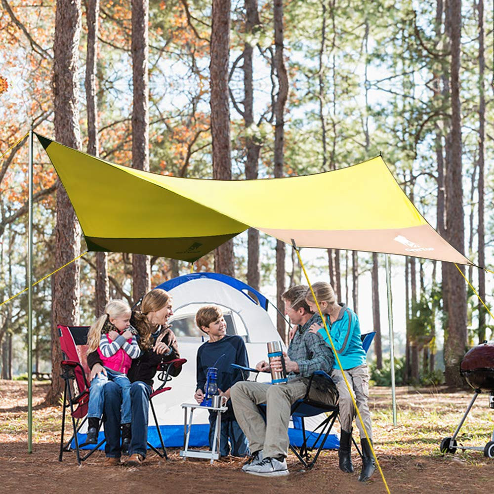 Silver Coated Polyester 8 Persons Camping Sun Canopy