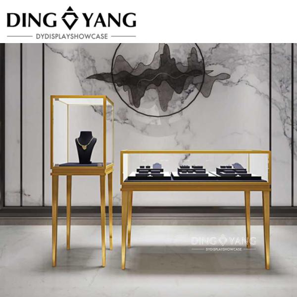 Fashion Modern Simple Popular Golden Jewellery Shop Counter Furniture ,