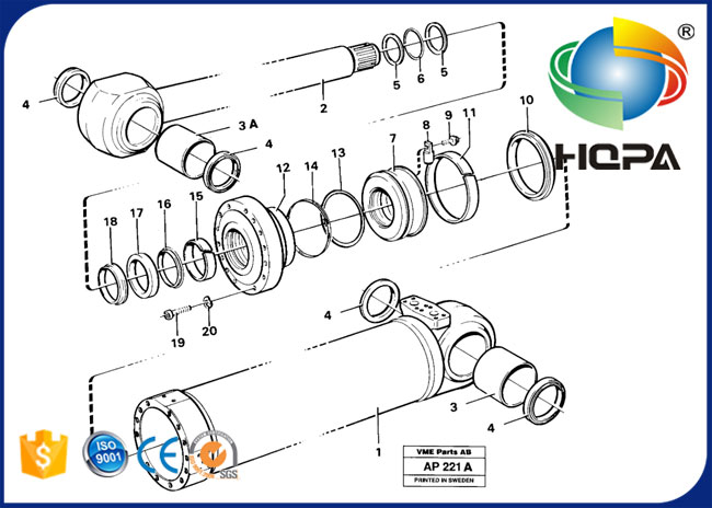 11999892 VOE11999892 Tilting Cylinder Seal Kit for VOLVO L120C, L120D