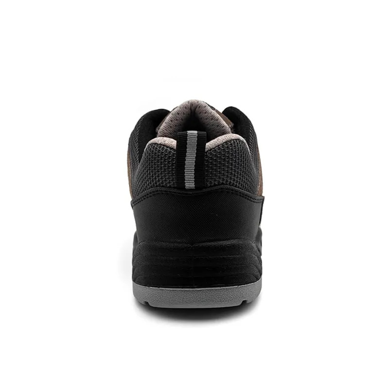 Suede Leather Breathable Mesh Work Shoes Anti Puncture Mens Athletic Slip On Shoes