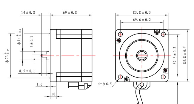 Nema 34 Bipolar Stepper Motor 86*86*69mm 4.0A For CNC Engraving Machine